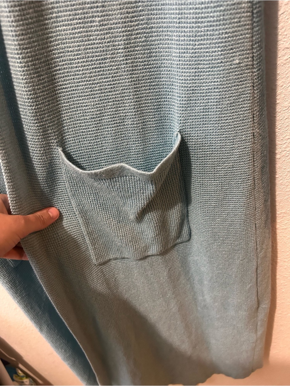 Long Open Front Cardigan with Pockets - Picture 4 of 6